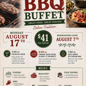 August 17th - Member & Friends BBQ