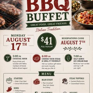 August 17th - Member & Friends BBQ